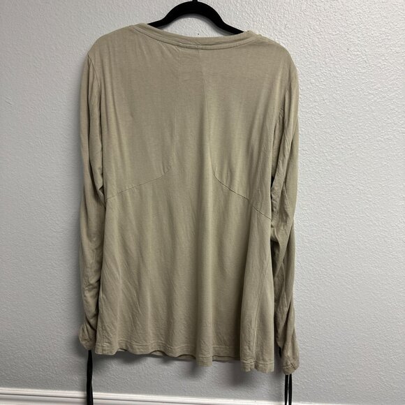 Jonny Cota Mens Drawstring Long Sleeve Shirt In Bone  Bamboo Blend Size Small - Picture 5 of 7